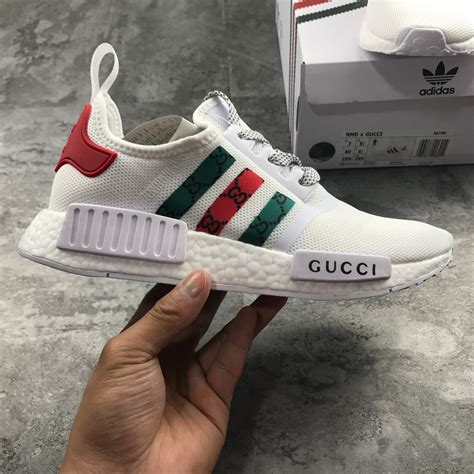 gucci nmd white bee|adidas x Gucci white.